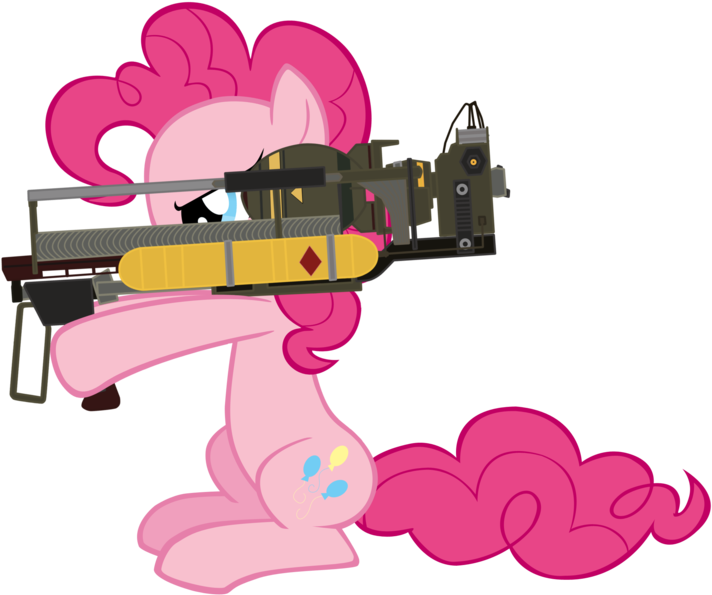 Pinup Vector Nuke - Pinkie Pie Con Armas Clipart (900x642), Png Download