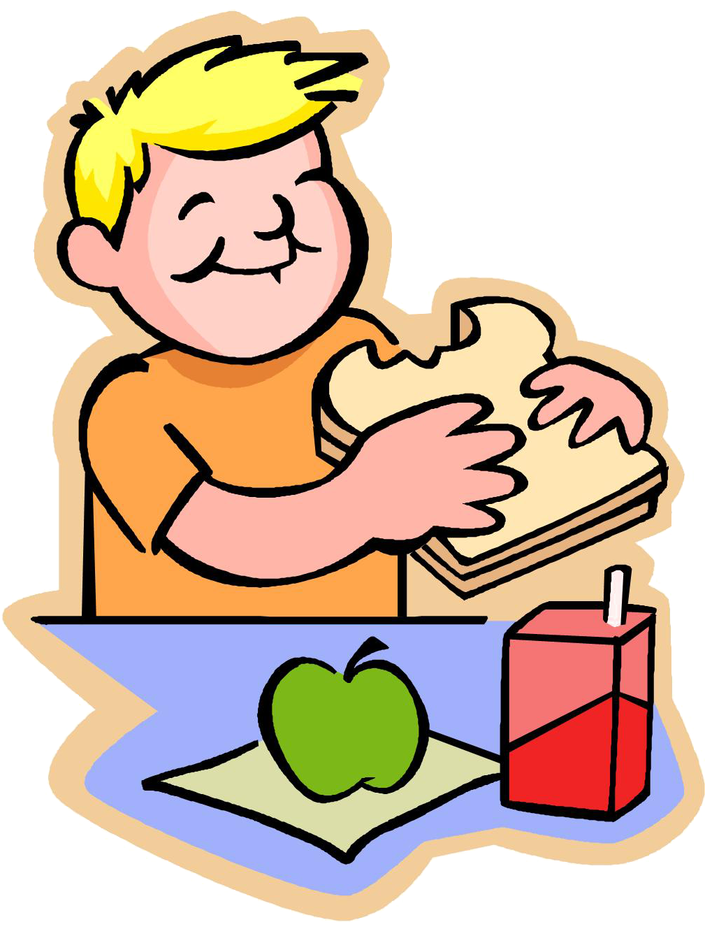 Lunch Clipart Snack - Eat Lunch - Png Download (1018x1328), Png Download