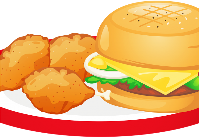 Dinner Plate Clipart Supper - Plate With Food Clipart - Png Download (640x480), Png Download