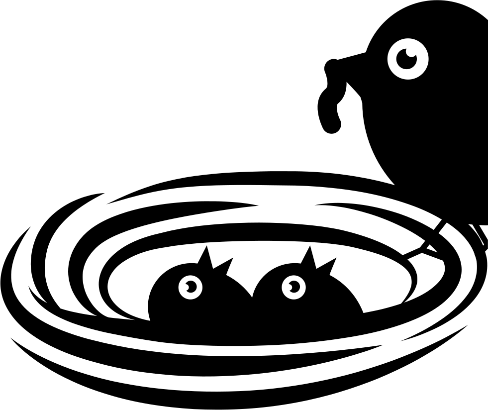 Newborn Birds In Being - Birds Nest Icon Png Clipart (981x824), Png Download