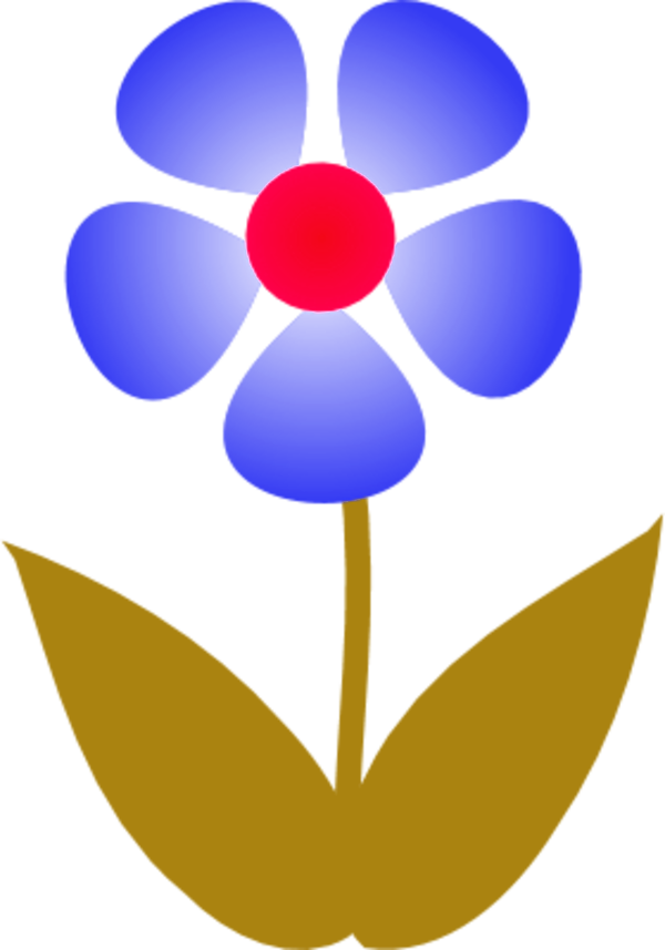 Flower Simple And Colorful With Two Leaves - Flower Image Clip Art - Png Download (600x857), Png Download