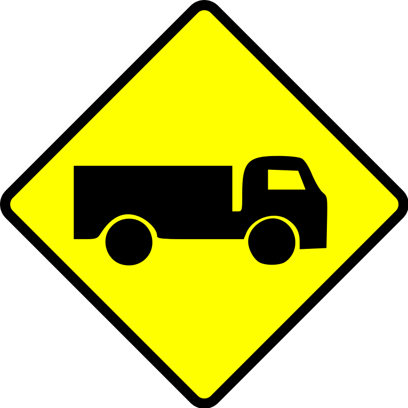 Caution Truck Png Clip Arts - Truck Road Sign Transparent Png (600x600), Png Download