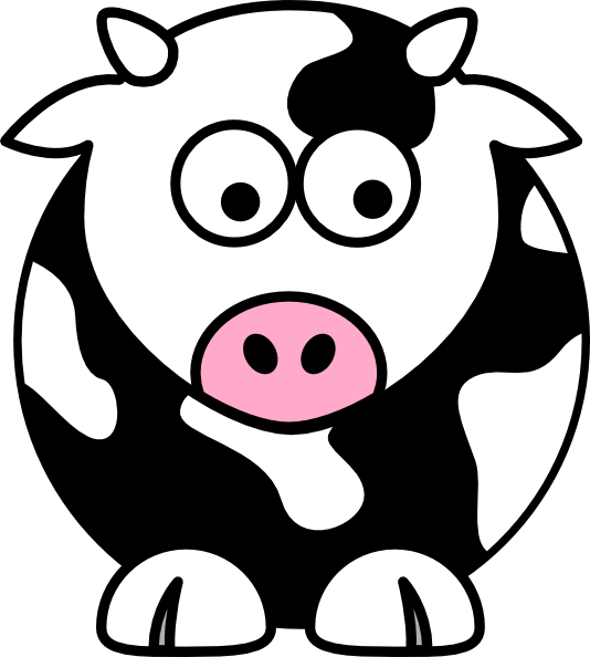 Black Cow Clip Art - Clip Art Cow - Png Download (534x594), Png Download