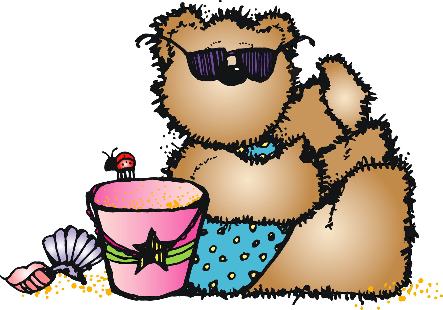 Download Free Printable Clipart And Coloring Pages - Dj Inkers Summer Clipart - Png Download (1454x1017), Png Download