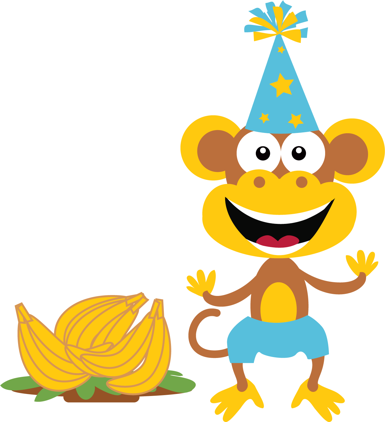 Monkey Boy Birthday Clipart Png - Clip Art Transparent Png (1355x1500), Png Download