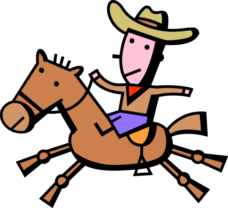 Rides In Competition Image - Cowboy Clipart (767x700), Png Download