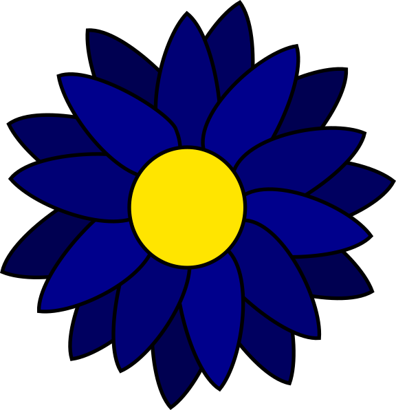 Blue Daisy Clip Art - Sunflower Graphic - Png Download (576x596), Png Download