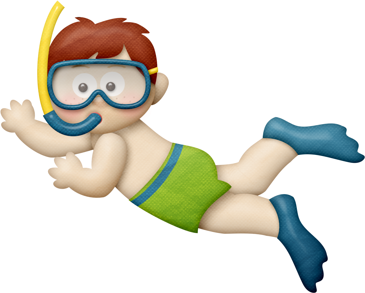 Summer Little Boy Diver Clip Art - Fundo Do Mar Desenho - Png Download (900x719), Png Download