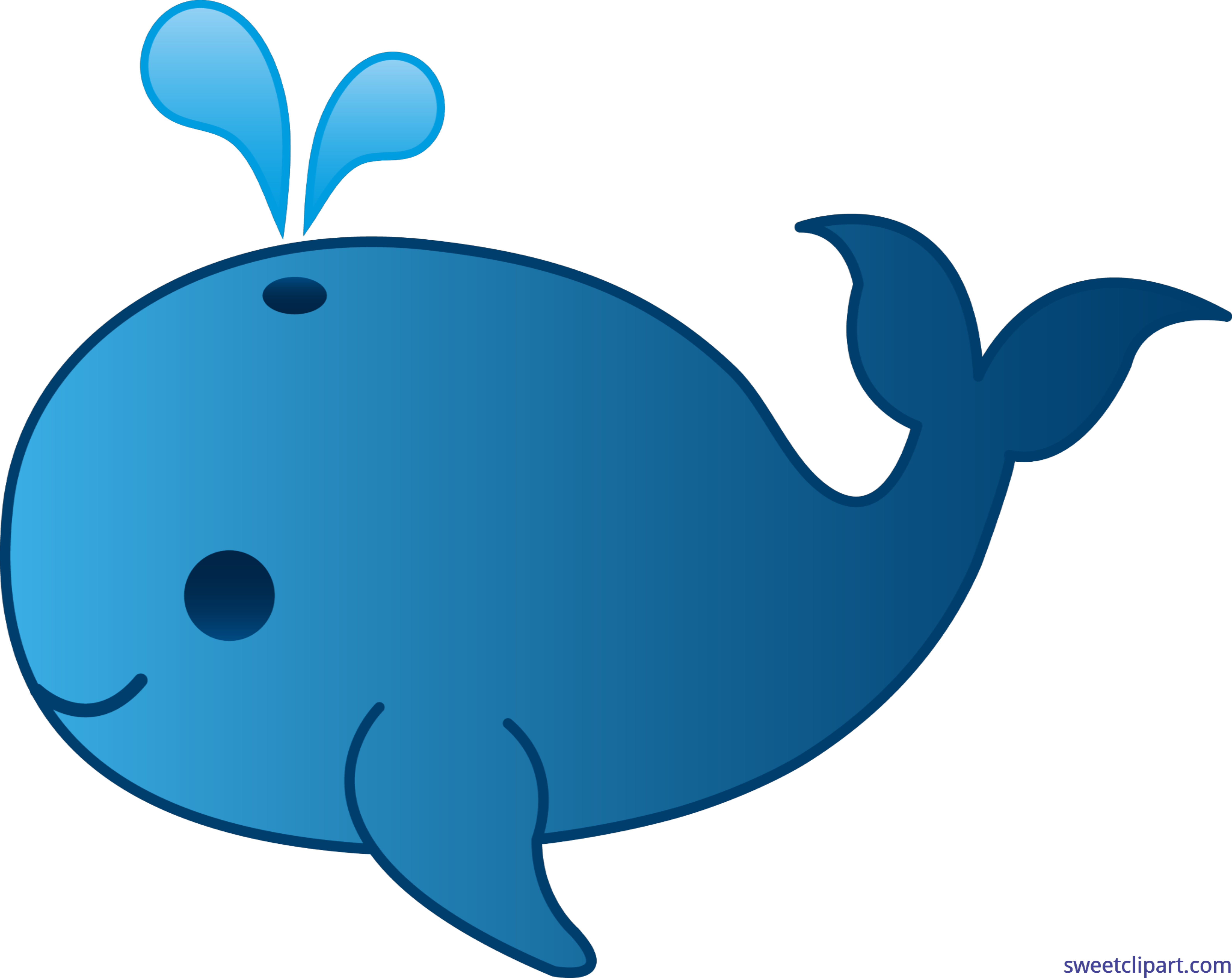 Cute Blue Clip Art - Whale Clipart - Png Download (6371x5057), Png Download