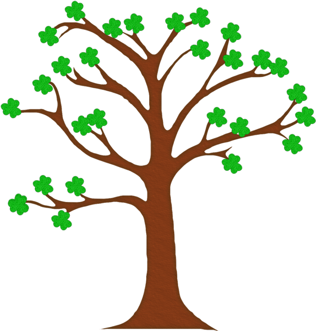 Glitter Clipart Shamrock - Tree Outline - Png Download (700x704), Png Download