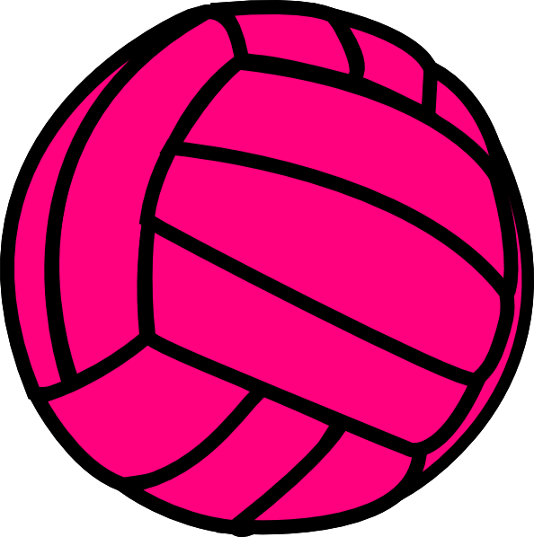 Volleyball Clipart Glitter - Pink Volleyball Clipart - Png Download (594x598), Png Download