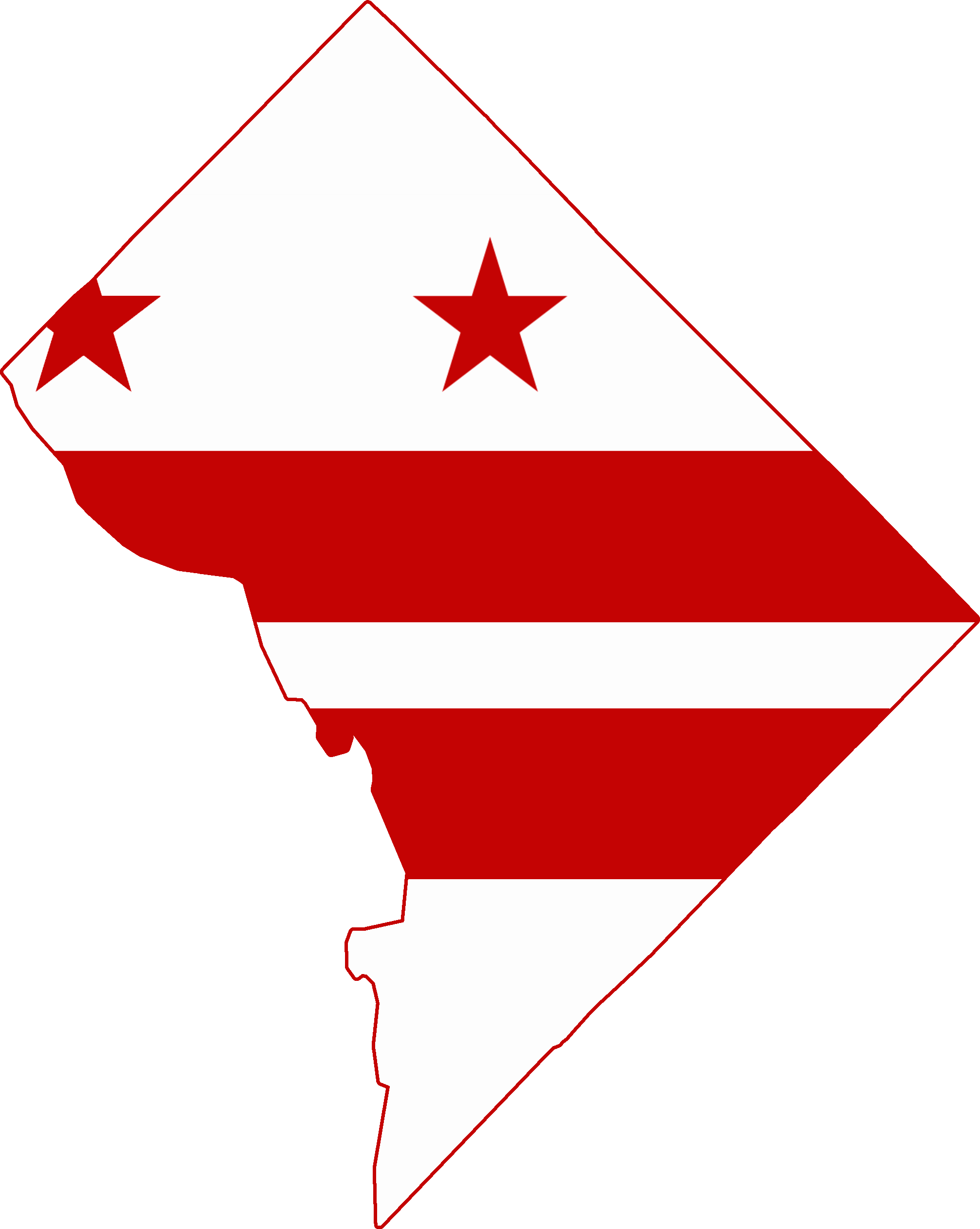 Washington Dc Flag Map Clipart (2014x2526), Png Download