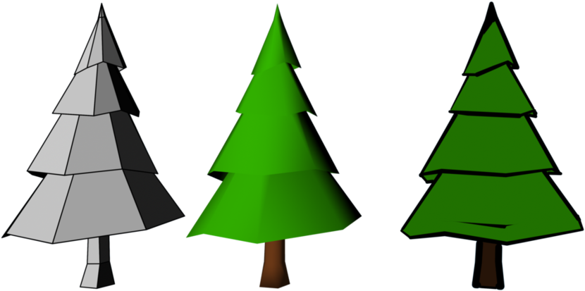 Holiday Changes - Tree Textures Cel Shading Clipart (894x894), Png Download