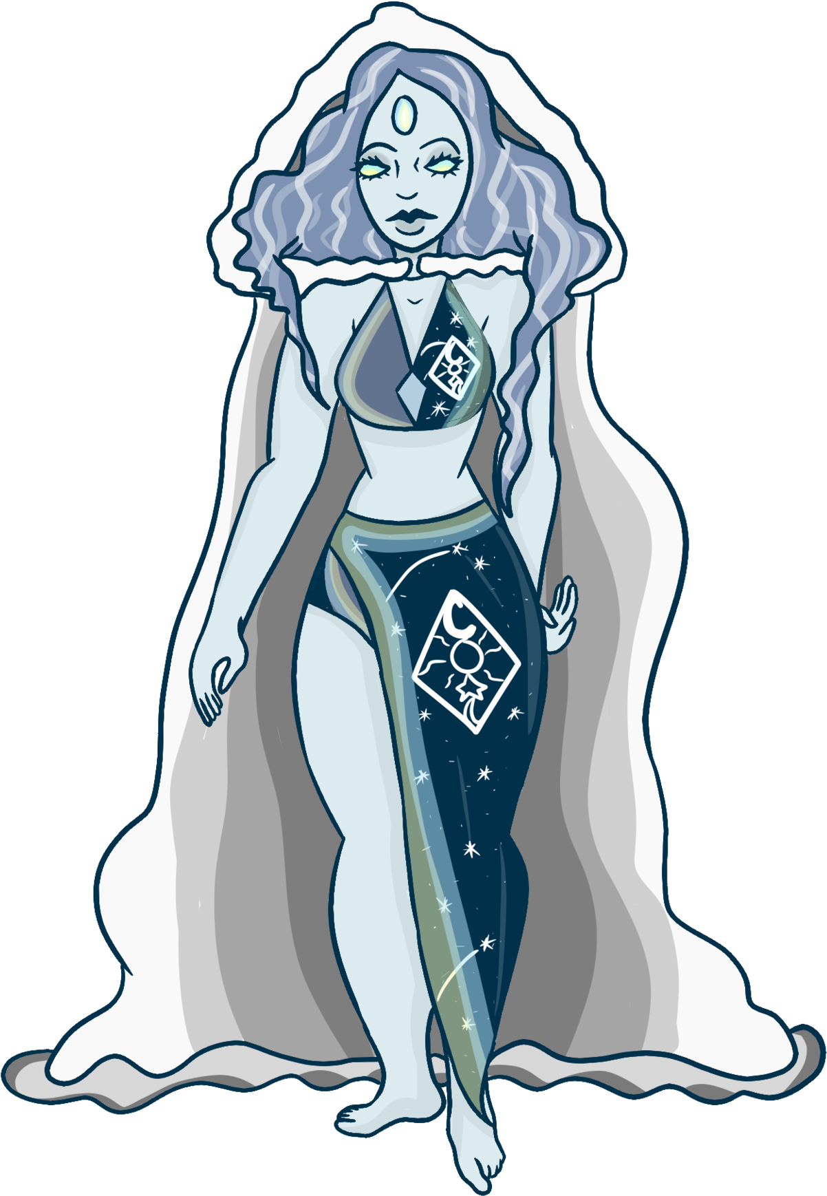 “ My First Post On Tumblr This Is Moonstone, My Gemsona - Cartoon Clipart (1249x1920), Png Download