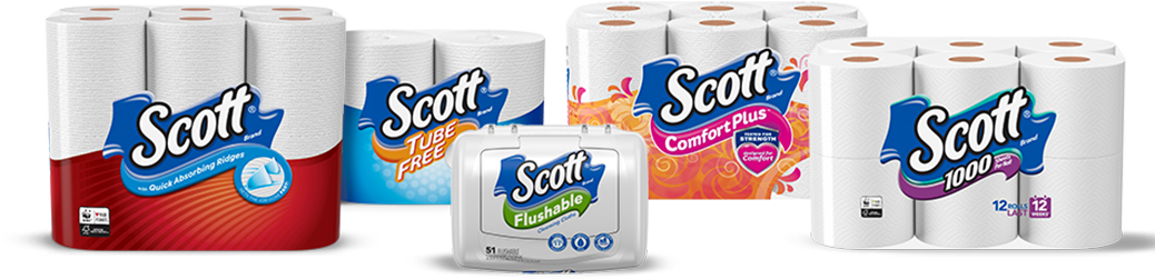 Scott Family Of Products Image - Paper Towel And Toilet Paper Clipart (1037x363), Png Download
