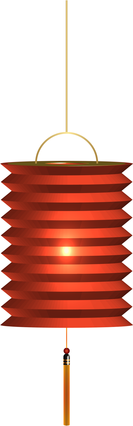 Fan Clipart Orange Chinese - Chinese Lantern Transparent - Png Download (480x1467), Png Download