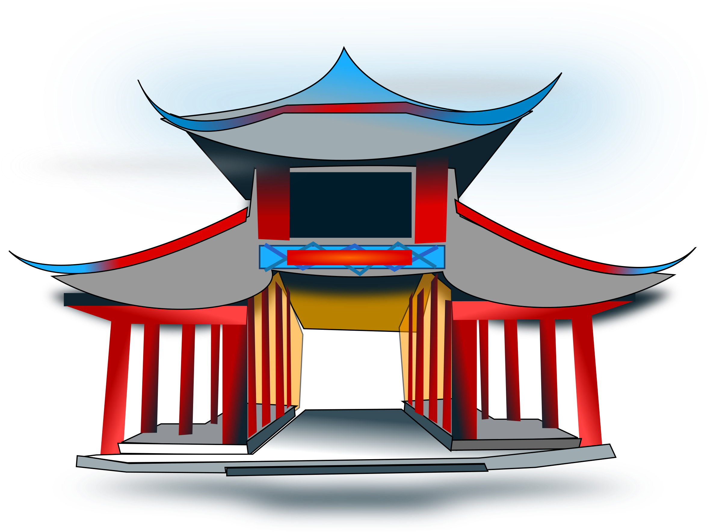 Chinese Clipart Chinese Theme - Chinese Building Clipart - Png Download (640x480), Png Download
