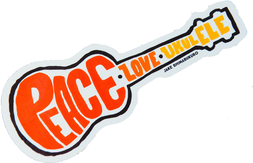 Peace Love Ukulele Sticker - Peace Love Ukulele Clipart (1000x1000), Png Download