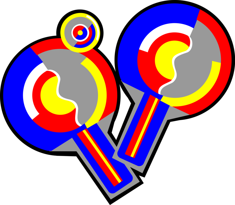 Vector Illustration Of Ping Pong Table Tennis Rackets - Circle Clipart (801x700), Png Download