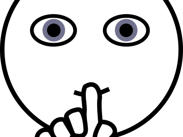 Silence Clipart Quiet Class - Black And White Clip Art Quiet - Png Download (640x480), Png Download