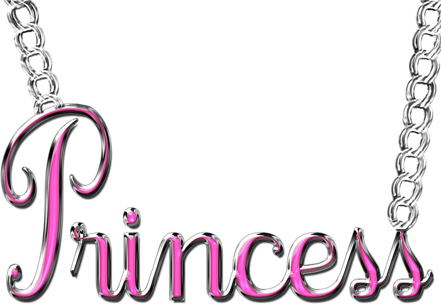 Graphic Free Stock Word Princess Necklace Png By Princessdawn - Princess Word Jewelry Transparent Clipart (1512x1080), Png Download