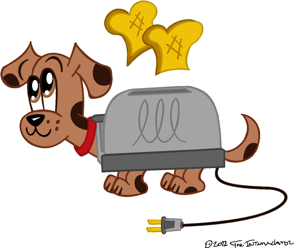 Posted Image - Toaster Puppy Clipart (1024x858), Png Download