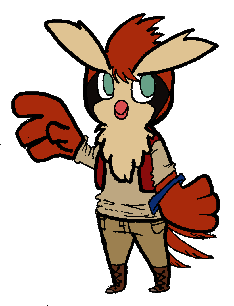 My Anthropomorphic Pokemon Character With A Friend's - Cartoon Clipart (825x1092), Png Download