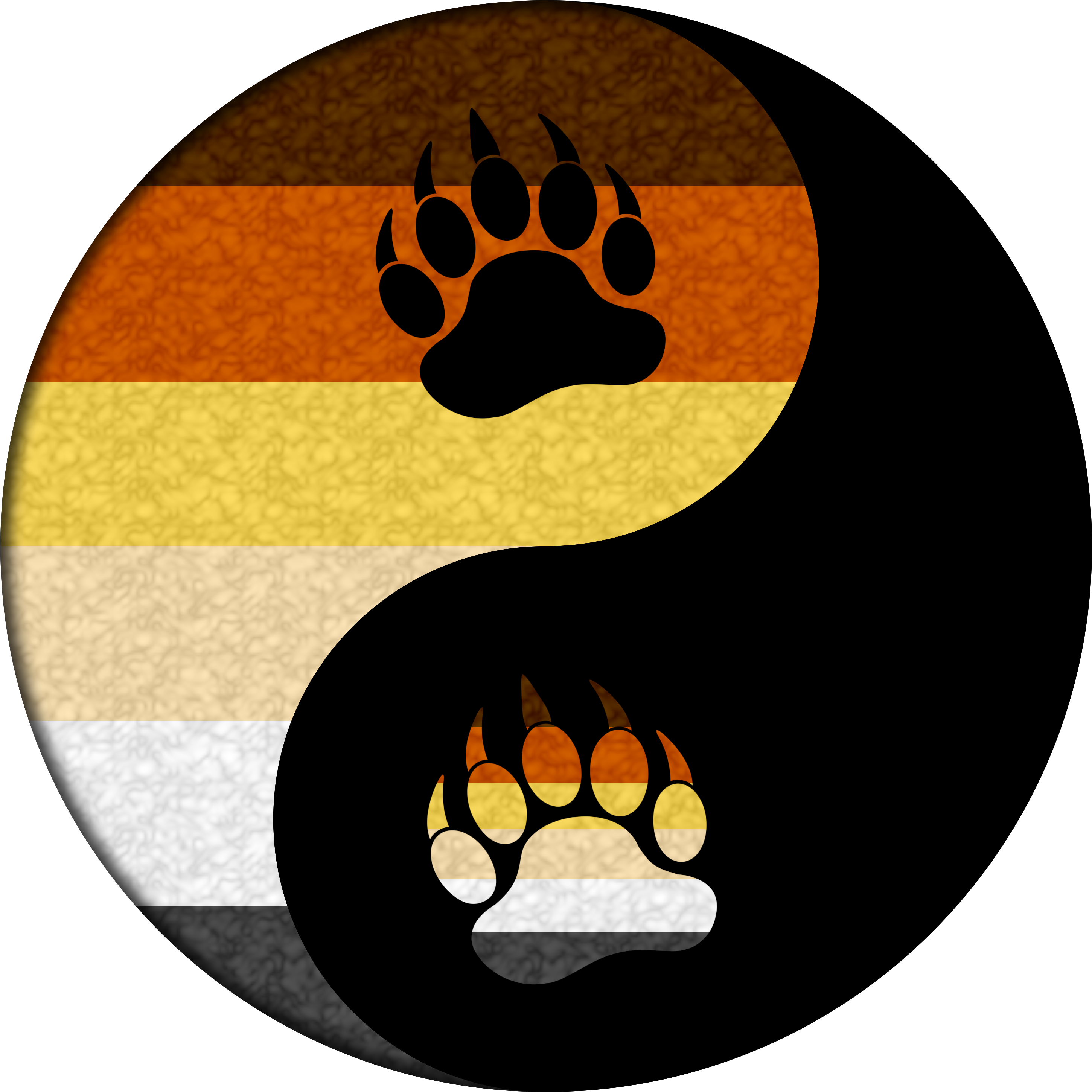 Paws Clipart Bear Cub - Bear Paw Yin And Yang - Png Download (3000x3000), Png Download