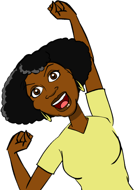 Aunt Is Cheering As We Have Nearly Finished - Cartoon Clipart (587x624), Png Download