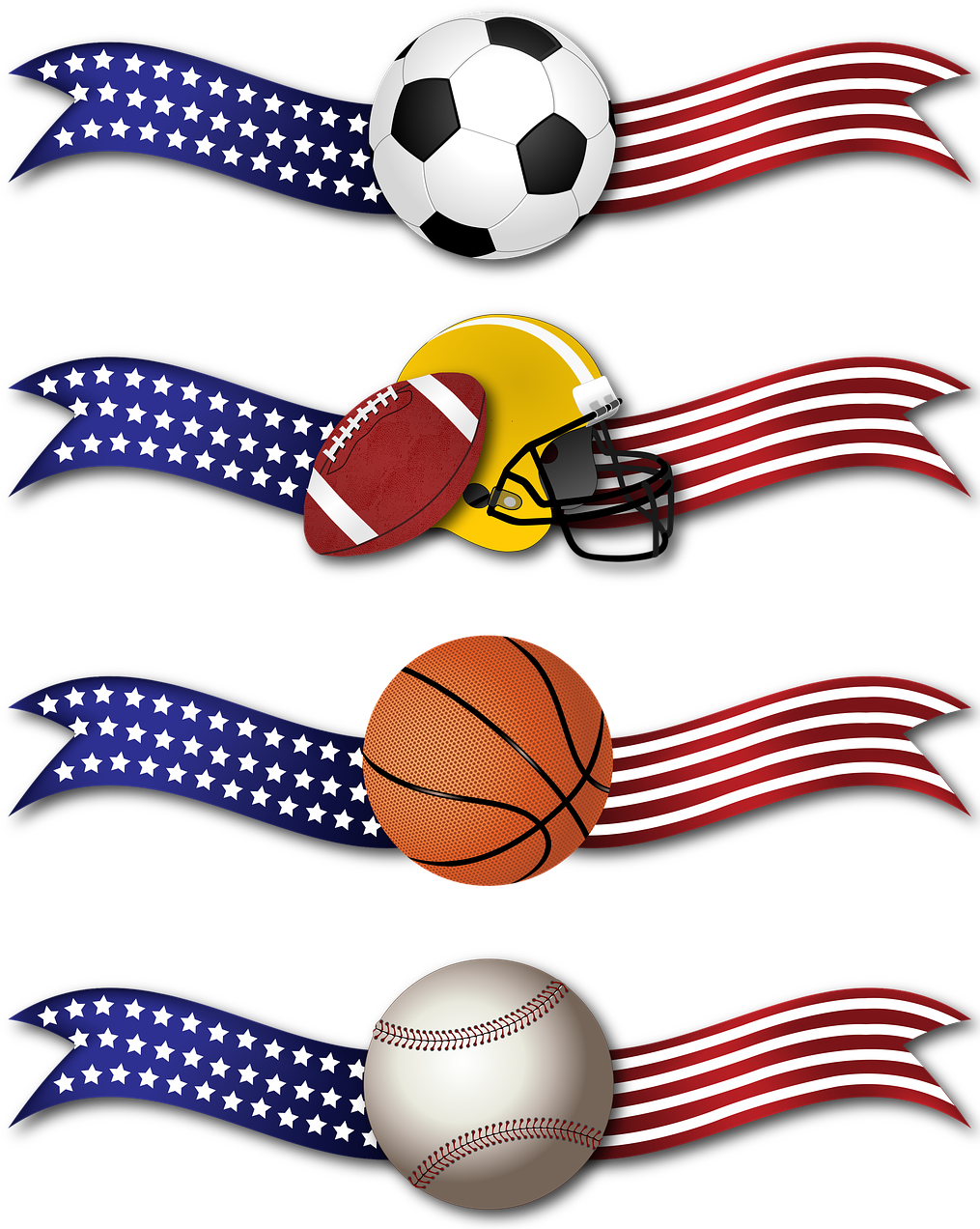 Banner Sports Ribbon - Ribbon Banner Png Football Clipart (1014x1280), Png Download