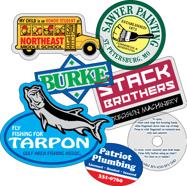 Custom Diecut Vinyl & Clear Decals Imprinted Custom Diecut White