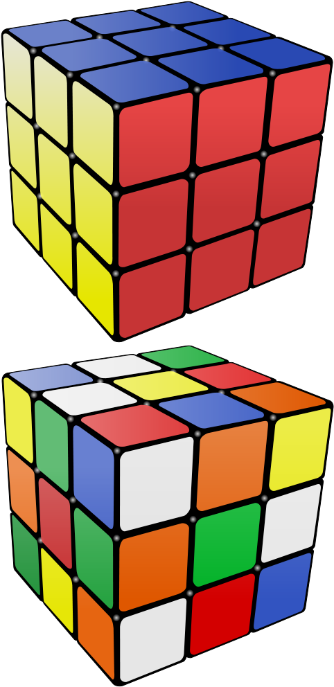 Rubik's Cube Resolved - Rubikin Kuution Värit Clipart (500x1000), Png Download