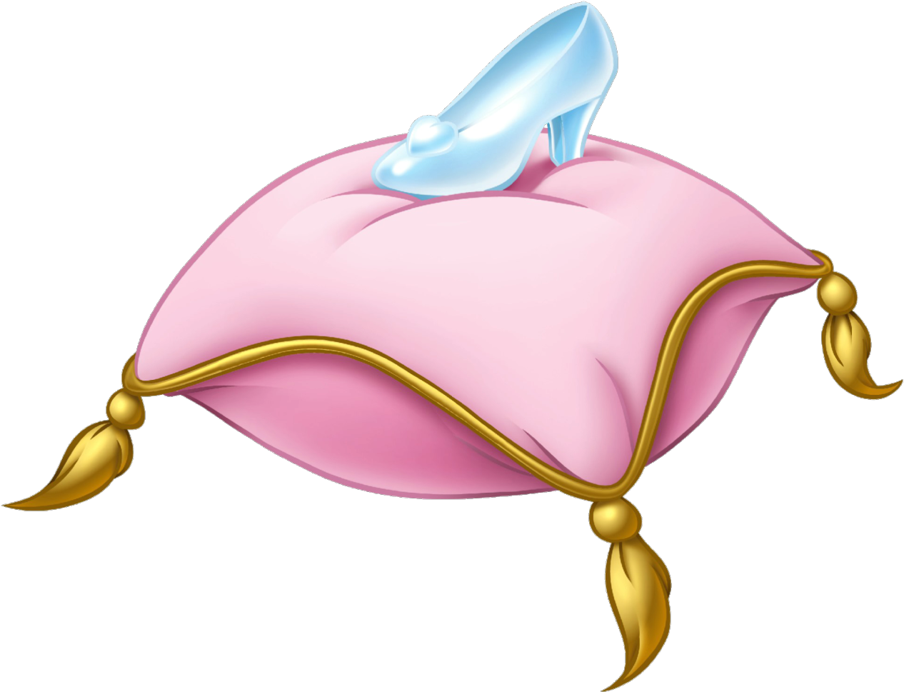 Glass Slipper Render Cinderella Slipper On Pillow Clipart Full Size