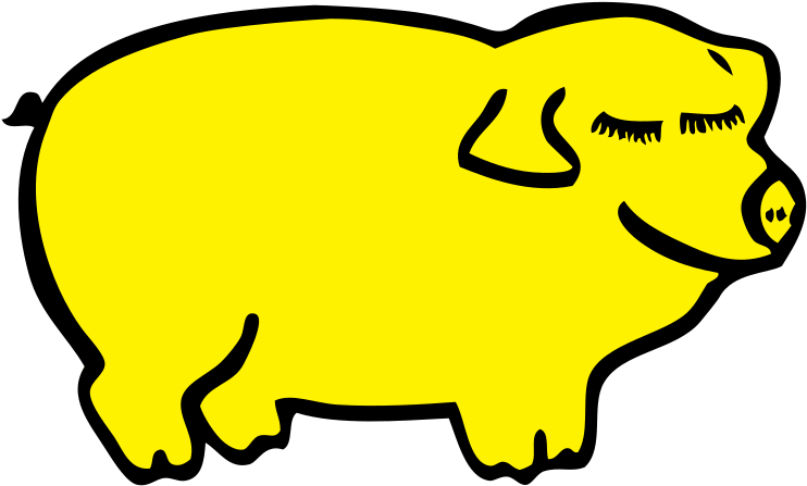 Yellow Pig Day Clipart (806x485), Png Download