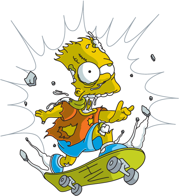 Bart Simpson Skateboarding Homero - Skate Bart Do Simpsons Clipart (600x708), Png Download