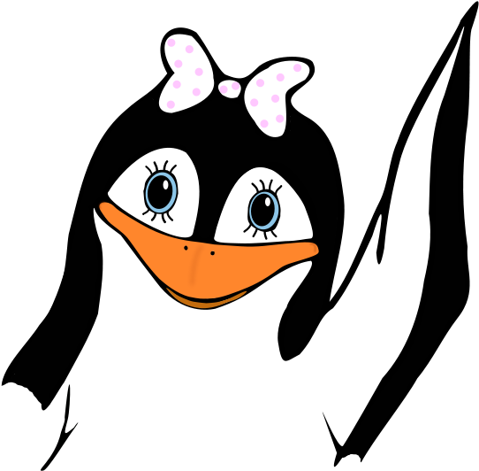 Free Penguin Girl - Valentine Penguin By Moini Clipart (566x800), Png Download