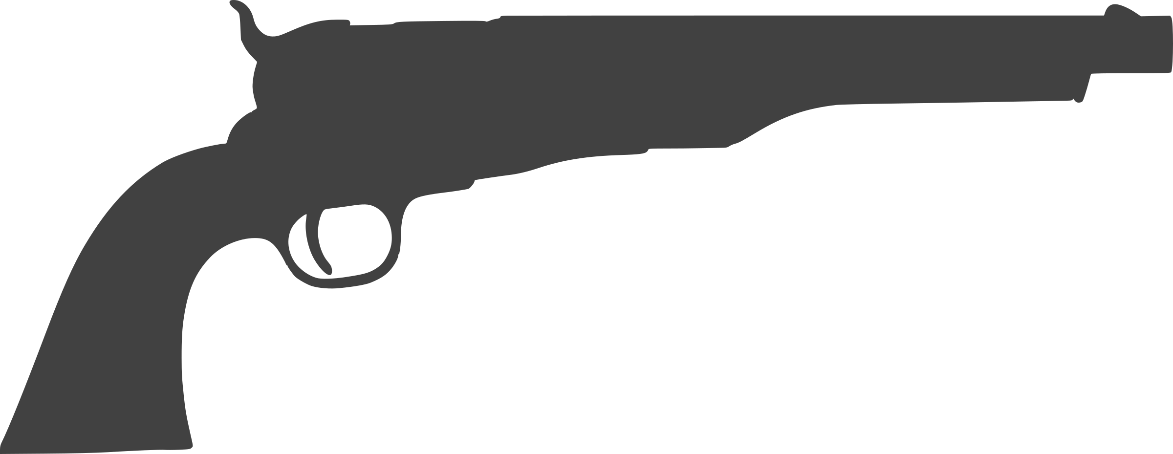 Silhouette Arme 08 Clipart (2400x929), Png Download