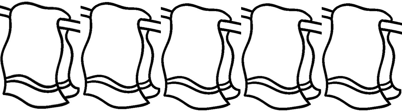 Five Towels - Towel Clipart (1297x361), Png Download