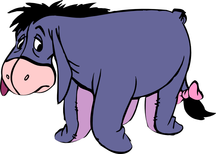 Woody Woodpecker Eeyore - Winnie The Pooh Purple Donkey Clipart (692x495), Png Download