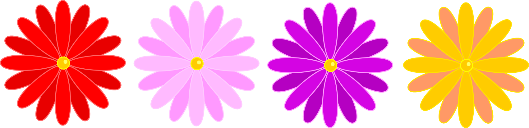 Flower Multi Chain2 Eggs1 - Pink Flower Chain Clipart - Png Download (1702x412), Png Download