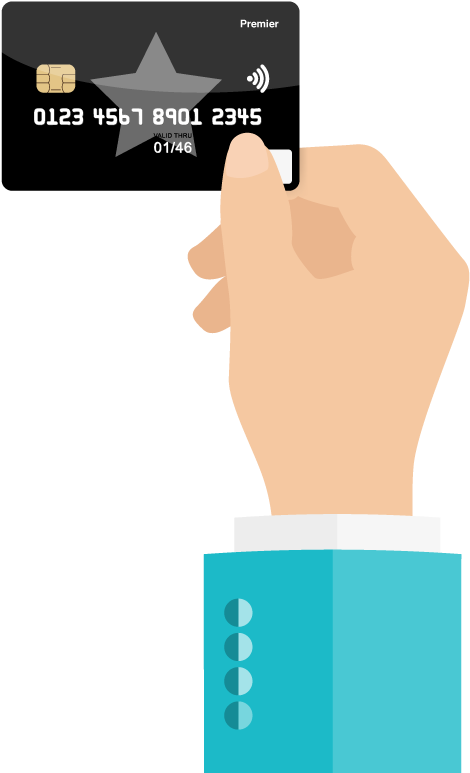 Hand Holding Card Png Download - Prepaid Card Illustration Clipart (595x842), Png Download