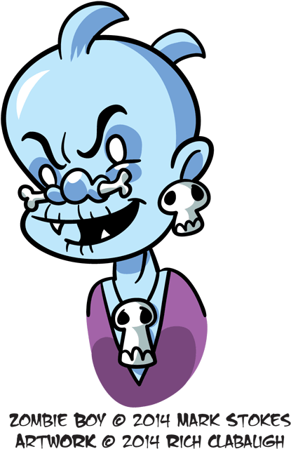 1030 Zombieboy Monster Faces - Cartoon Clipart (600x665), Png Download