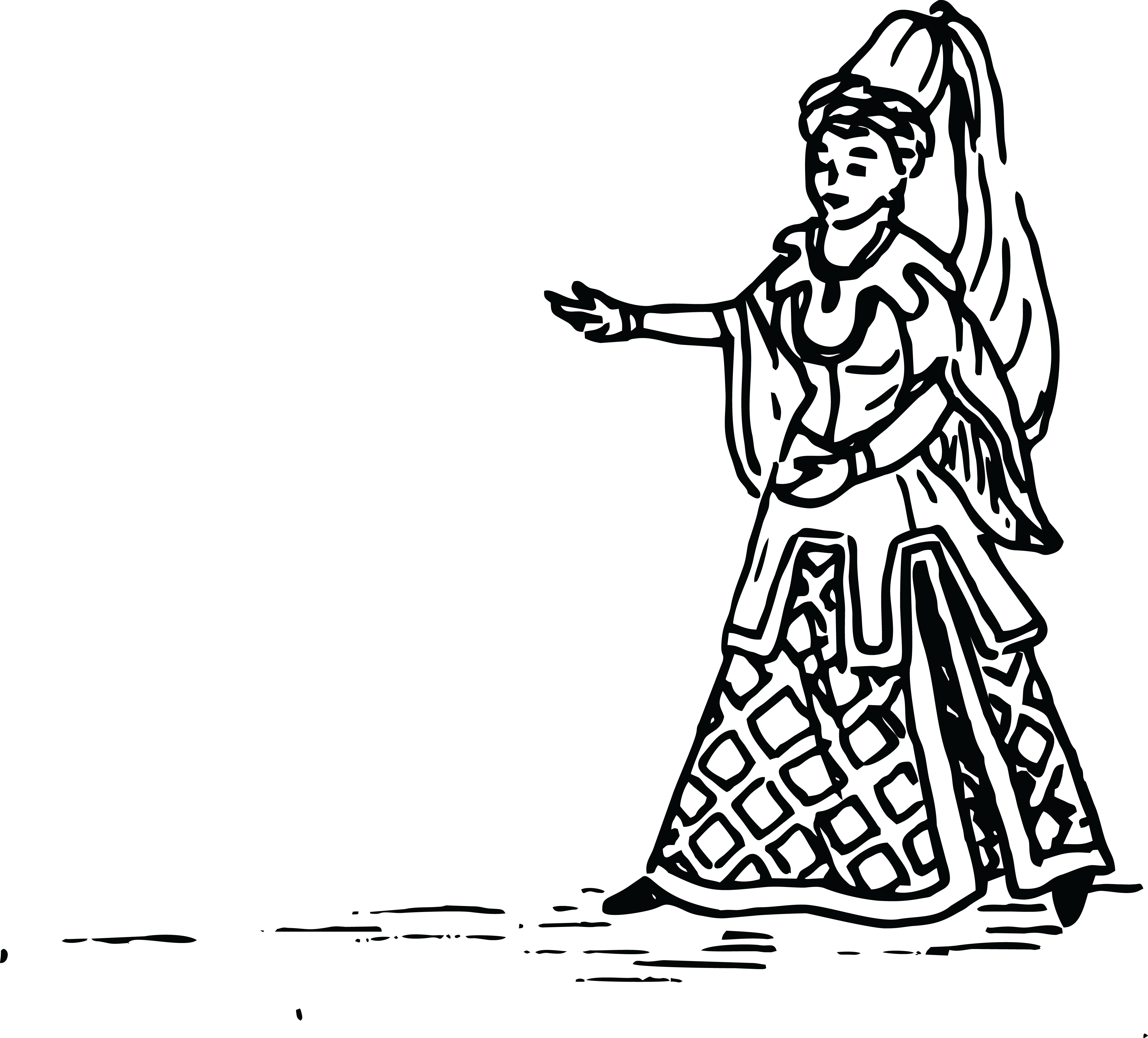 Free Clipart Of A Vintage Princess - Drawing - Png Download (4000x3617), Png Download