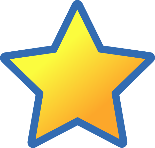 Blue Back Star Clip Art At Clker - Blue And Gold Star - Png Download (600x573), Png Download