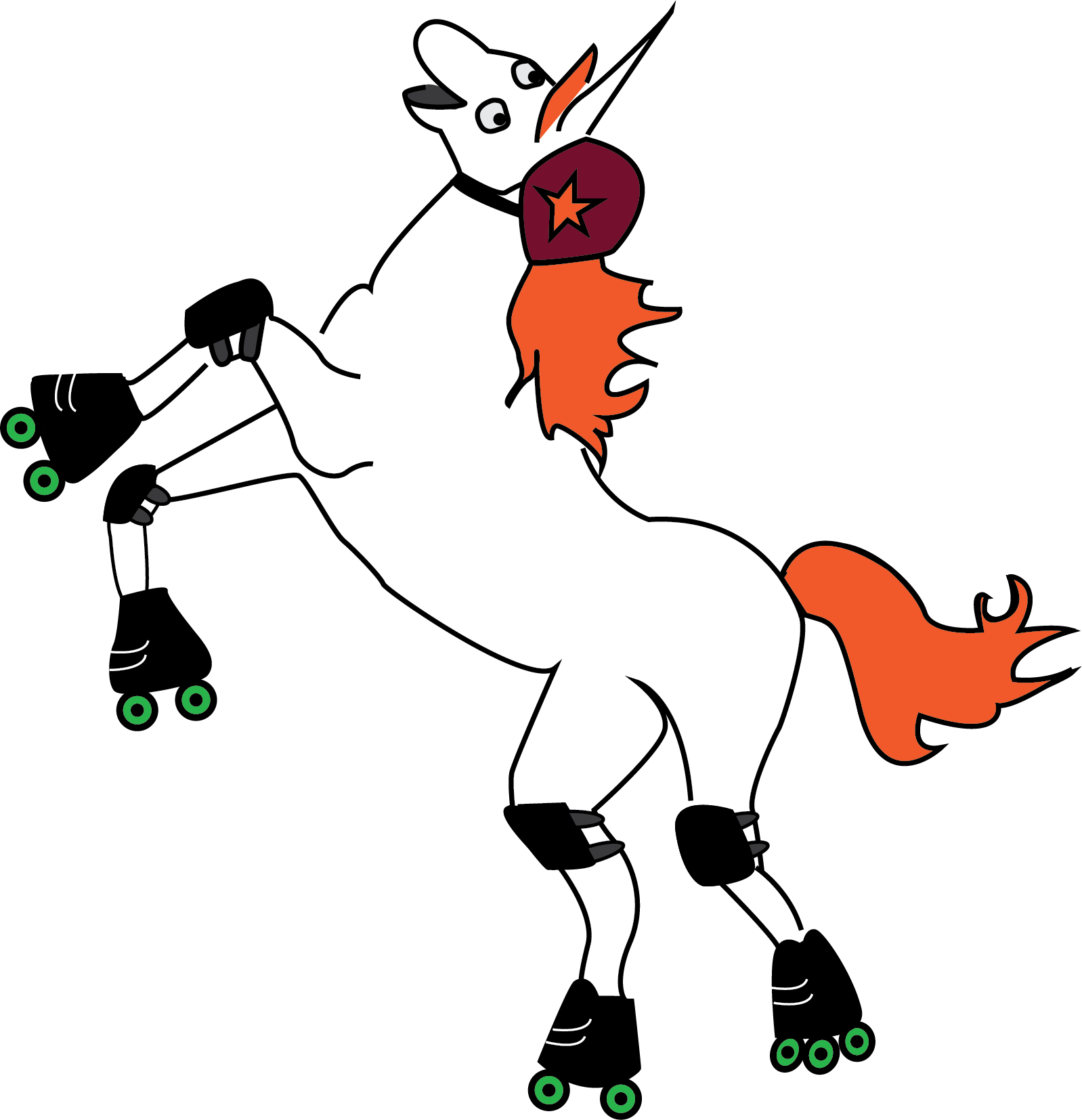 Party At The Back Door With Bhrd Next Saturday - Unicorn Roller Skating Birthday Clipart (1598x1654), Png Download
