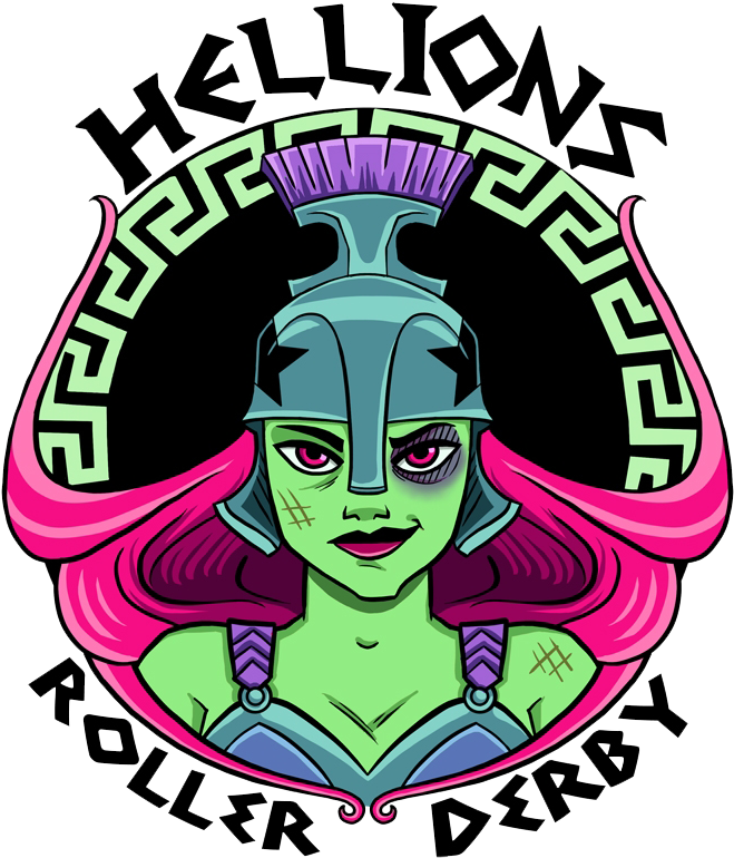 Amethyst Uzbrukums - Roller Derby Logo Clipart (704x813), Png Download