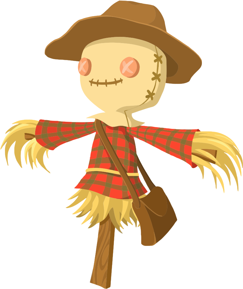 Onlinelabels Clip Art Cartoon - Cartoon Scarecrow - Png Download (844x1000), Png Download