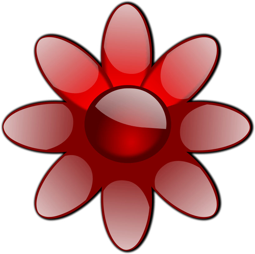 Free Red Glossy Flower - Flowers Clip Art - Png Download (789x800), Png Download