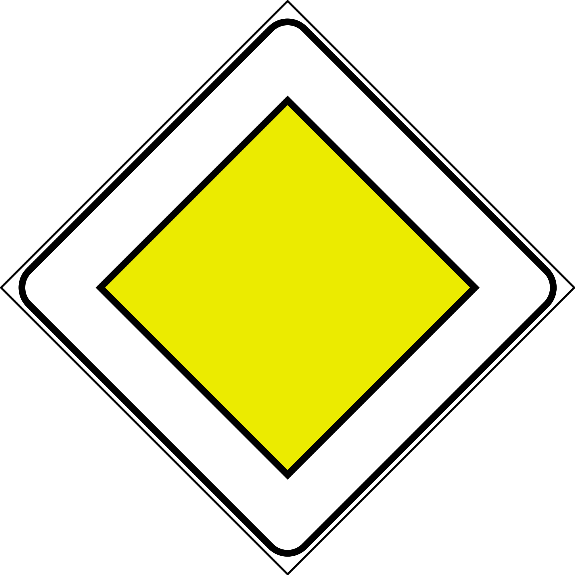 Open - Priority Road Traffic Sign Clipart (2000x2000), Png Download