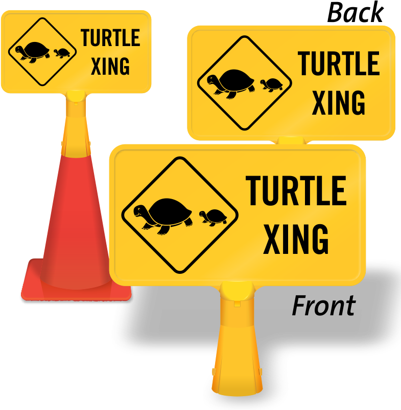 Turtle Xing Coneboss Sign - No Smoking Sign On Ground Clipart (800x800), Png Download